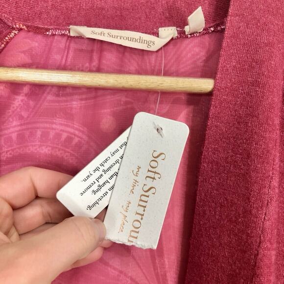 Soft Surroundings Pattern Back Paisley Open Front Cardigan Size Small - Picture 3 of 6